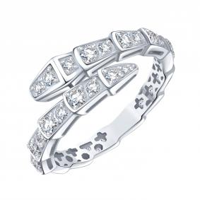 Кольцо Символ года Змея из белого золота Karatov с бриллиантом Т30101Б756 Т30101Б756 фото