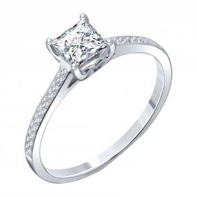 Кольцо из белого золота Karatov Т30101Д332-0,5-К с бриллиантом Т30101Д332-0,5-К фото