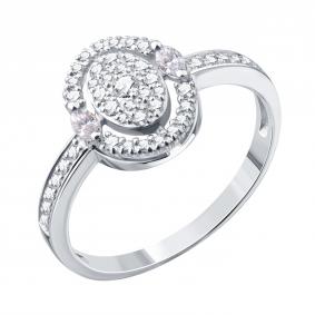 Кольцо из белого золота Karatov Т30101Д576 с бриллиантом Т30101Д576 фото