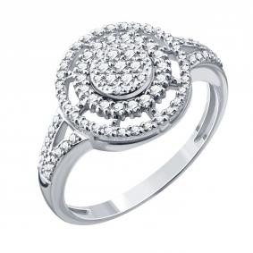 Кольцо из белого золота Karatov Т30101Д579 с бриллиантом Т30101Д579 фото