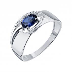 Кольцо из белого золота Karatov Т30101Д717-01-02 с бриллиантом и сапфиром Т30101Д717-01-02 фото
