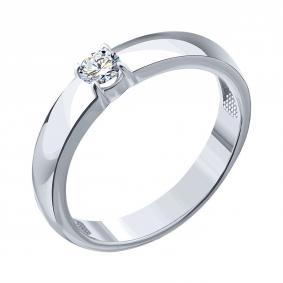 Кольцо из белого золота Karatov Т30101Д767 с бриллиантом Т30101Д767 фото