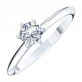 Кольцо из белого золота Karatov Т30101Д993-К с бриллиантом Т30101Д993-К фото