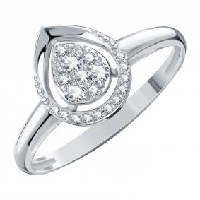 Кольцо из белого золота Karatov Т30101И009 с бриллиантом Т30101И009 фото