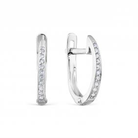 Серьги из белого золота Karatov Т301024516 с бриллиантом Т301024516 фото