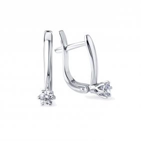 Серьги из белого золота Karatov Т301027728-К с бриллиантом Т301027728-К фото