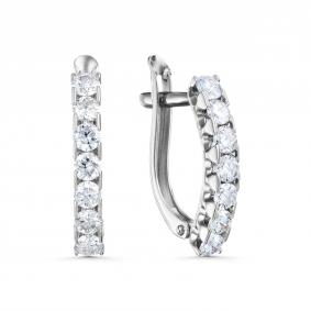 Серьги из белого золота Karatov Т30102Б578 с бриллиантом Т30102Б578 фото