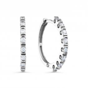 Серьги из белого золота Karatov Т30102Б579 с бриллиантом Т30102Б579 фото