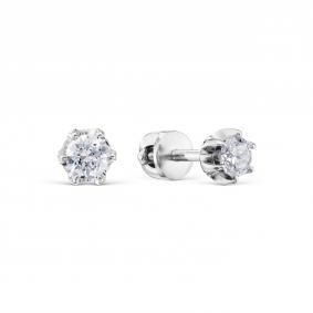 Серьги из белого золота Karatov Т30102Б679 с бриллиантом Т30102Б679 фото