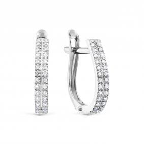 Серьги из белого золота Karatov Т30102Б707 с бриллиантом Т30102Б707 фото