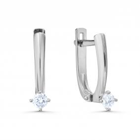 Серьги из белого золота Karatov Т30102В146 с бриллиантом Т30102В146 фото