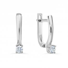 Серьги из белого золота Karatov Т30102В147 с бриллиантом Т30102В147 фото