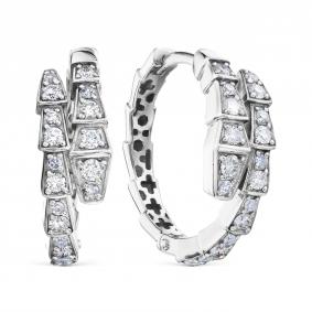 Серьги Символ года змея из белого золота Karatov с бриллиантом Т30102В189 Т30102В189 фото