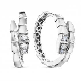 Серьги из белого золота Karatov Т30102В190 с бриллиантом Т30102В190 фото