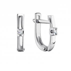 Серьги из белого золота Karatov Т30102В270 с бриллиантом Т30102В270 фото