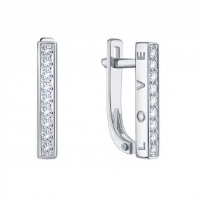 Серьги из белого золота Karatov Т30102В623 с бриллиантом Т30102В623 фото