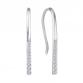 Серьги из белого золота Karatov Т30102В794 с бриллиантом Т30102В794 фото