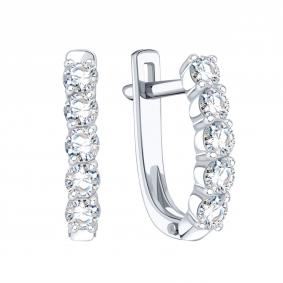 Серьги из белого золота Karatov Т30102В937 с бриллиантом Т30102В937 фото