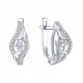 Серьги из белого золота Karatov с танцующим бриллиантом Т30102В950-01 Т30102В950-01 фото