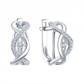 Серьги из белого золота Karatov с танцующим бриллиантом Т30102В951-01 Т30102В951-01 фото