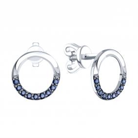 Серьги из белого золота Karatov Т30102В986 с сапфиром Т30102В986 фото