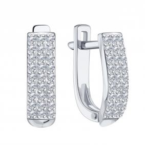 Серьги из белого золота Karatov Т30102Г082 с бриллиантом Т30102Г082 фото