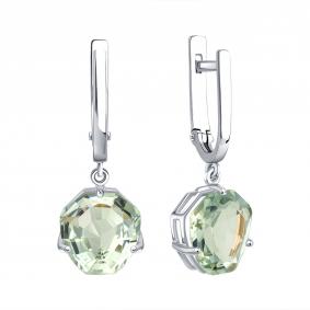 Серьги из белого золота Karatov Т30102Г188 с аметистом Т30102Г188 фото