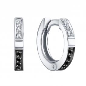 Серьги из белого золота Karatov Т30102Г203-01 с бриллиантом Т30102Г203-01 фото