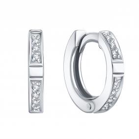 Серьги из белого золота Karatov Т30102Г203 с бриллиантом Т30102Г203 фото