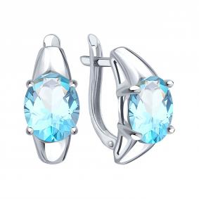 Серьги из белого золота Karatov Т30102Г310 с топазом Т30102Г310 фото