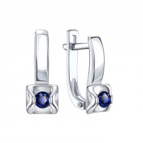 Серьги из белого золота Karatov Т30102Г342 с сапфиром Т30102Г342 фото