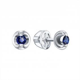 Серьги из белого золота Karatov Т30102Г343 с сапфиром Т30102Г343 фото