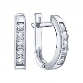 Серьги из белого золота Karatov Т30102Г358 с бриллиантом Т30102Г358 фото