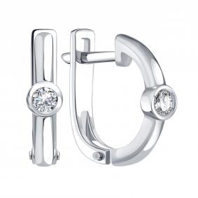 Серьги из белого золота Karatov Т30102Г429 с бриллиантом Т30102Г429 фото