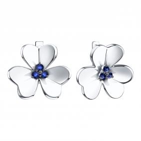 Серьги из белого золота Karatov Т30102Г548 с сапфиром Т30102Г548 фото