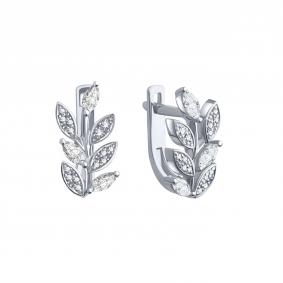 Серьги из белого золота Karatov Т30102Г623 с бриллиантом Т30102Г623 фото