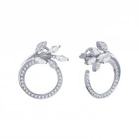 Серьги из белого золота Karatov Т30102Г625 с бриллиантом Т30102Г625 фото