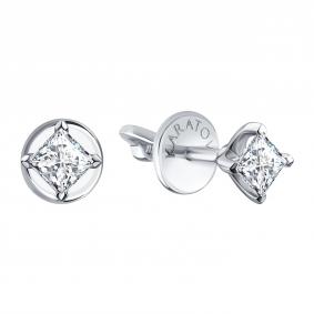 Серьги из белого золота Karatov Т30102Г637-К с бриллиантом Т30102Г637-К фото