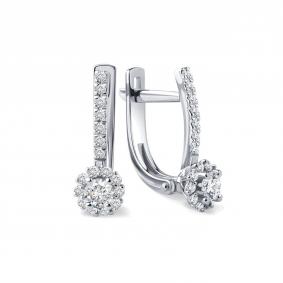 Серьги из белого золота Karatov Т30102Г771-К с бриллиантом Т30102Г771-К фото