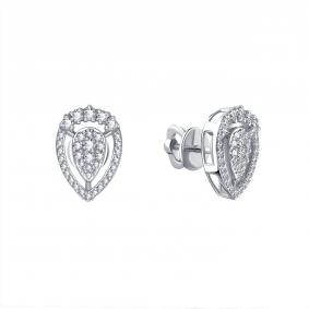 Серьги из белого золота Karatov Т30102Г840 с бриллиантом Т30102Г840 фото