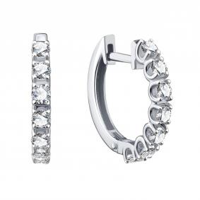 Серьги из белого золота Karatov Т30102Г884-К с бриллиантом Т30102Г884-К фото