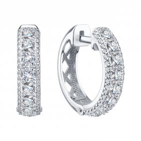 Серьги из белого золота Karatov Т30102Г885-К с бриллиантом Т30102Г885-К фото