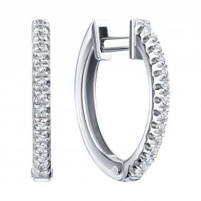 Серьги из белого золота Karatov Т30102Е070 с бриллиантом Т30102Е070 фото