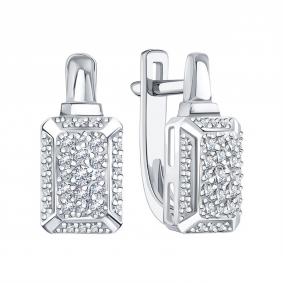 Серьги из белого золота Karatov Т30102Е205 с бриллиантом Т30102Е205 фото