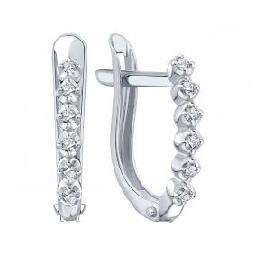 Серьги из белого золота Karatov Т30102Е295 с бриллиантом Т30102Е295 фото