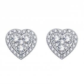 Серьги из белого золота Karatov Т30102Е353 с бриллиантом Т30102Е353 фото