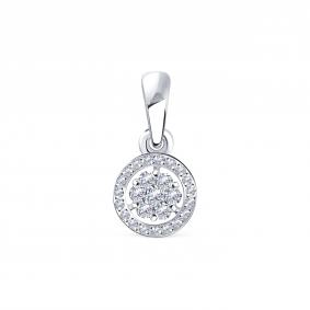 Подвеска из белого золота Karatov Т301035700 с бриллиантом Т301035700 фото