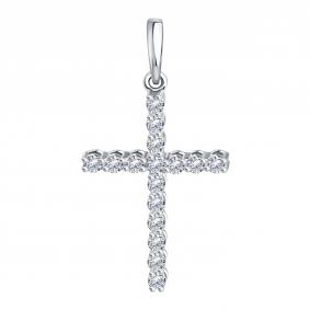 Подвеска из белого золота Karatov Т301036140-02 с бриллиантом Т301036140-02 фото