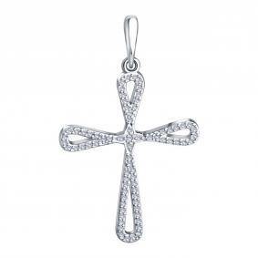 Подвеска из белого золота Karatov Т301036208 с бриллиантом Т301036208 фото