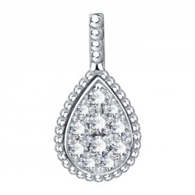 Подвеска из белого золота Karatov Т301036239 с бриллиантом Т301036239 фото